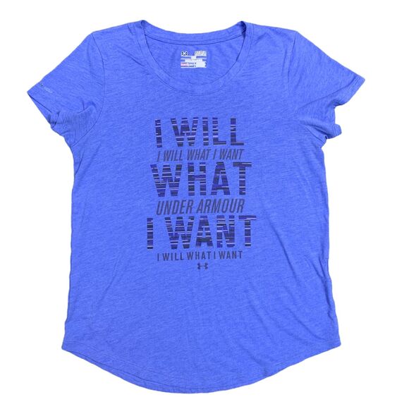 Under Armour Womens T Shirt Top Athletic Loose Fit HeatGear Blue Medium - Picture 6 of 8